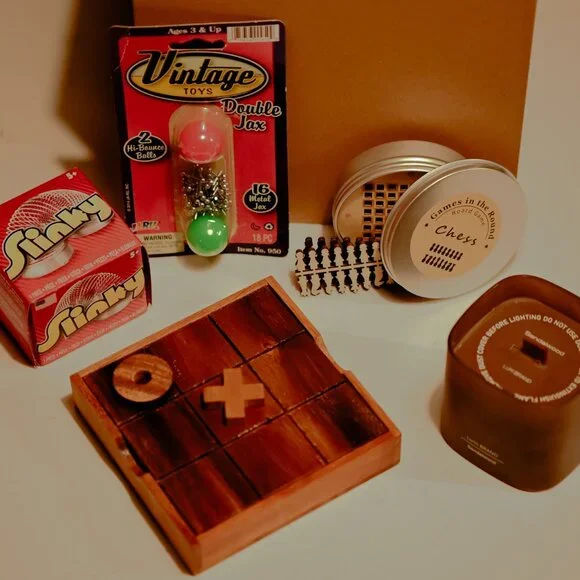 Valentine’s Day Date Night Gift Box Set: Retro Game Night Kit